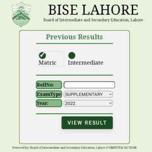 Check Online BISE Lahore Board SSC part 1 Class 9th Annual Exam Result 2024