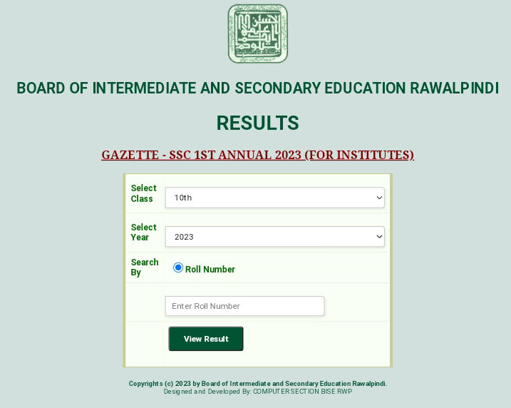 Check Annual Result of Matric Part 1 Online 2024