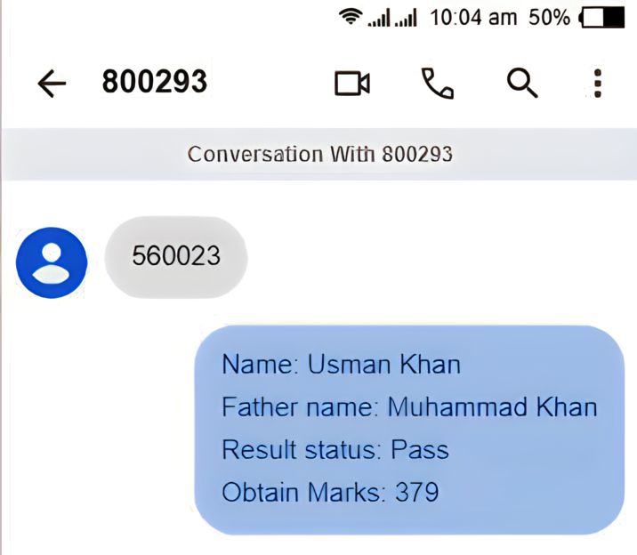 Check the 12th class result by SMS BISE Multan Board