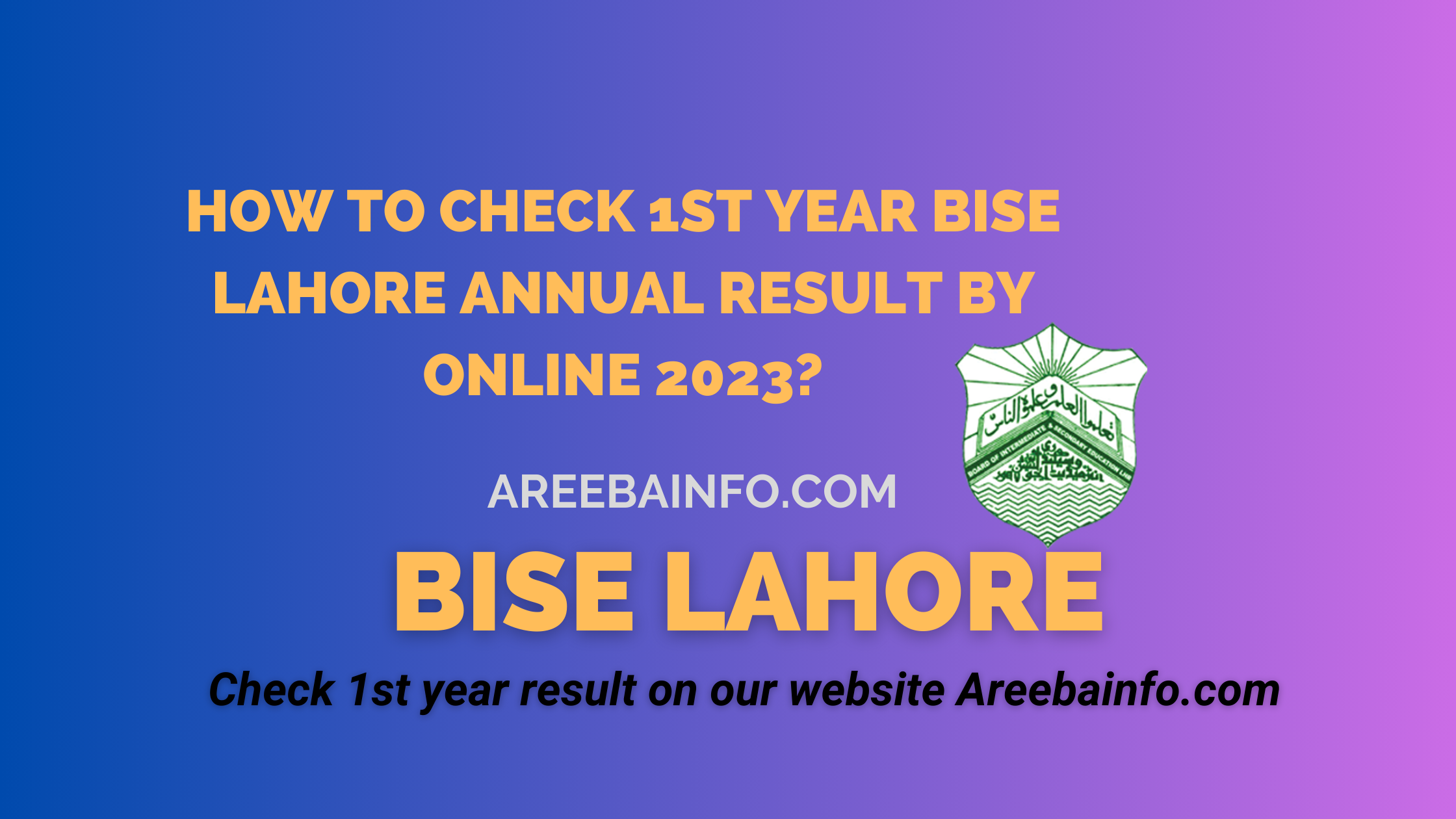 How To Check 1st Year BISE Lahore Annual Result By Online 2024