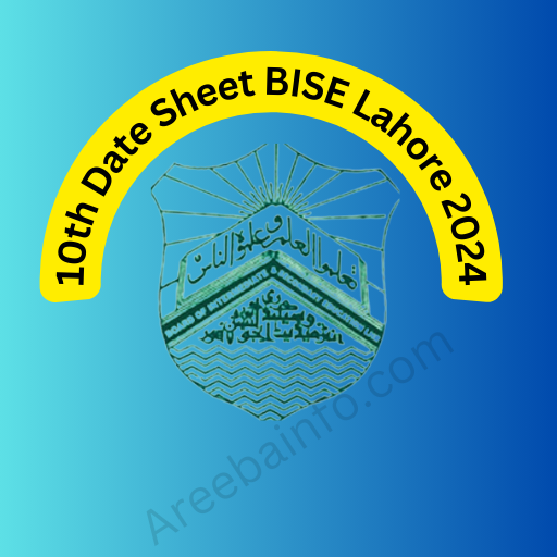 10th Class Matric Part 1 Date Sheet BISE Lahore Board 2024