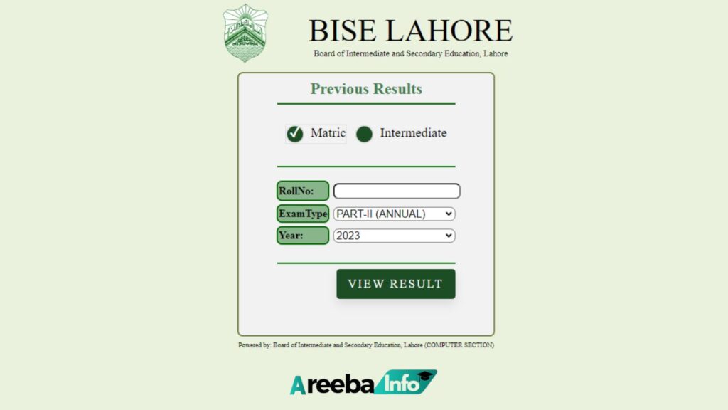 Check BISE Lahore Board Annual Result Online